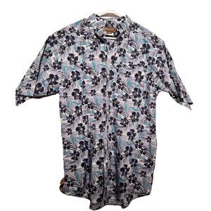 ARIAT MEN’S SHORT SLEEVE CASUAL BUTTON DOWN BLUE FLORAL NWOT MEDIUM